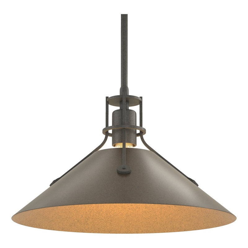 Henry Medium Steel Shade Pendant Natural Iron Bronze