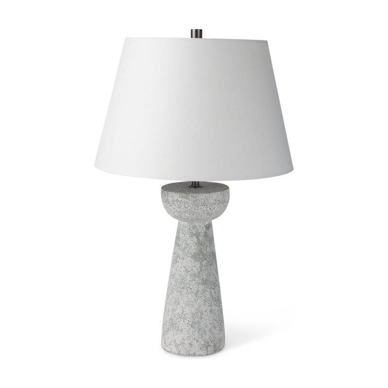 Julia Table Lamp Gray Cement | White Shade