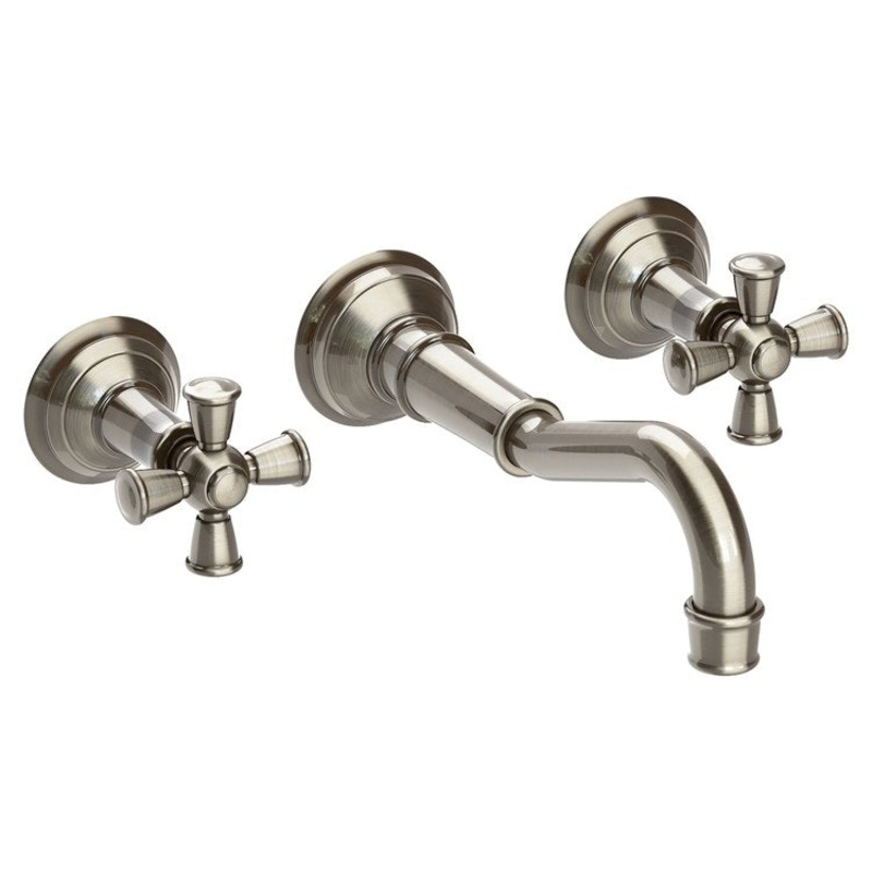 Lavatory Trim Jacobean Wall Mount 2 Cross Antique Nickel ADA Low Arc 1.2 Gallons per Minute