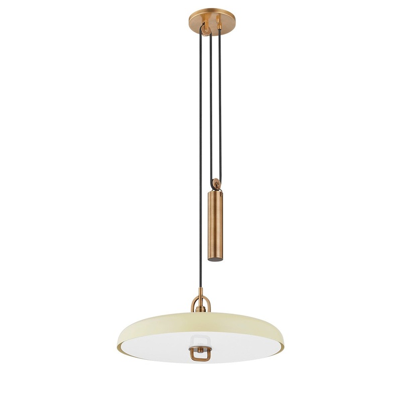 LED Pendant from the Plummet Collection in Patina Brass Finish by Troy Lighting