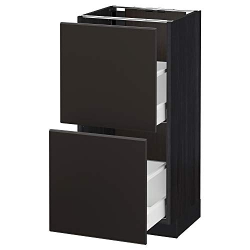 MAXIMERA/METOD base mobile con 2 cassetti 40×39.2×88 cm nero/Kungsbacka antracite