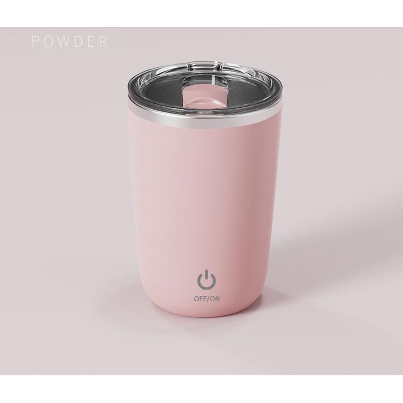Mini Portable Electric Self-Stirring Mug – USB-C Rechargeable, 4-Hour Use, Stainless Steel (pink)