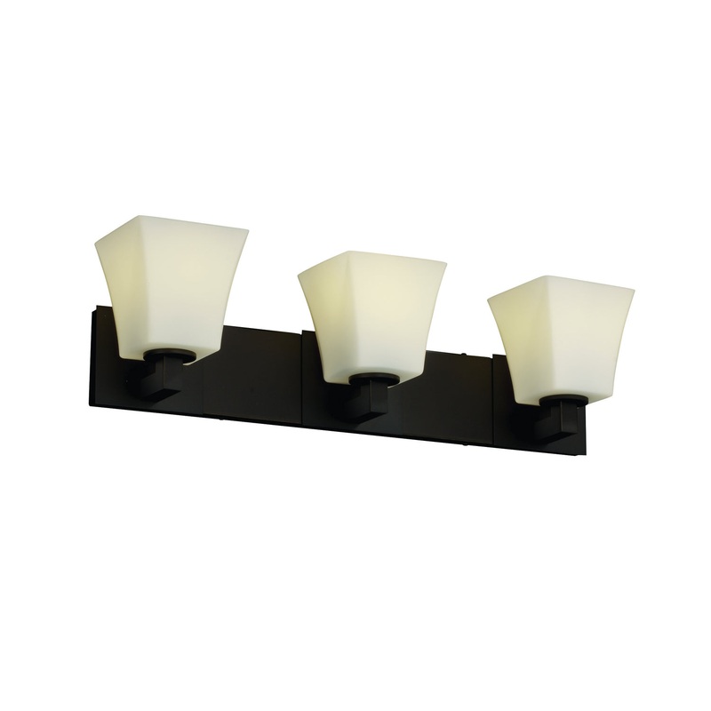 Three Light Bath Bar from the Fusion Collection in Dark Bronze Finish by Justice Designs