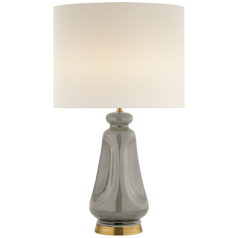 Two Light Table Lamp from the Kapila Collection in Shellish Gray Finish by Visual Comfort Signature