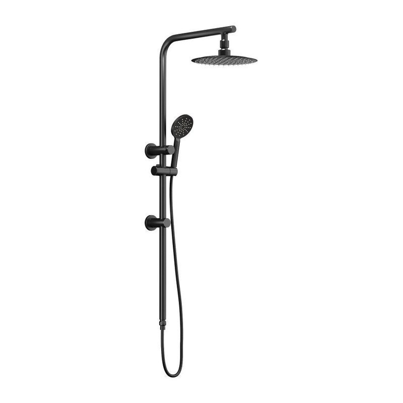 10″ Rain Shower Head Set Round 3-Mode Black