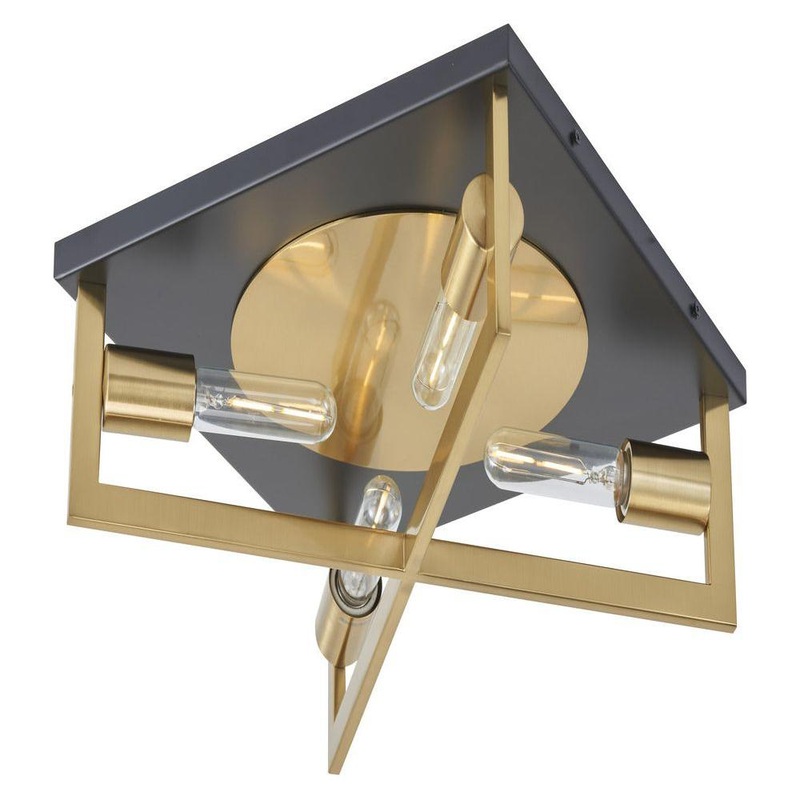 Brink 4-Light Flush Mount Black/Gold