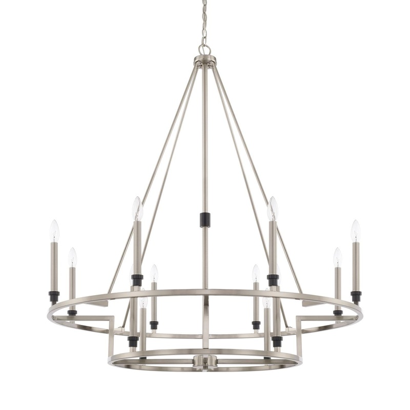 Capital Lighting 425201BT Tux 12 Light Chandelier Black Tie
