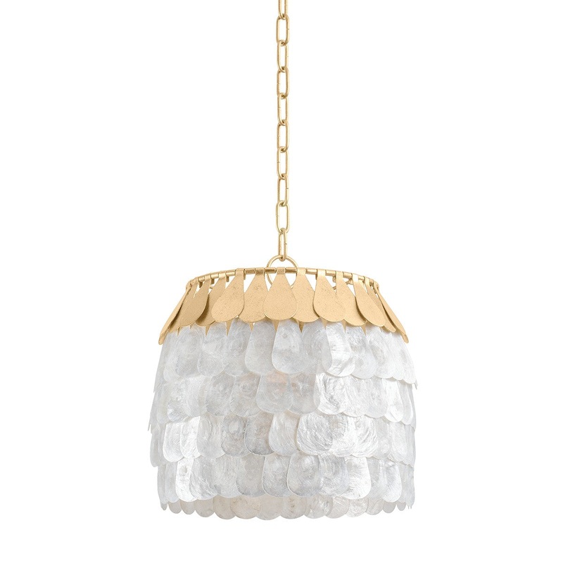 Corbett Lighting 434-14-VGL Coralie One Light Pendant Vintage Gold Leaf