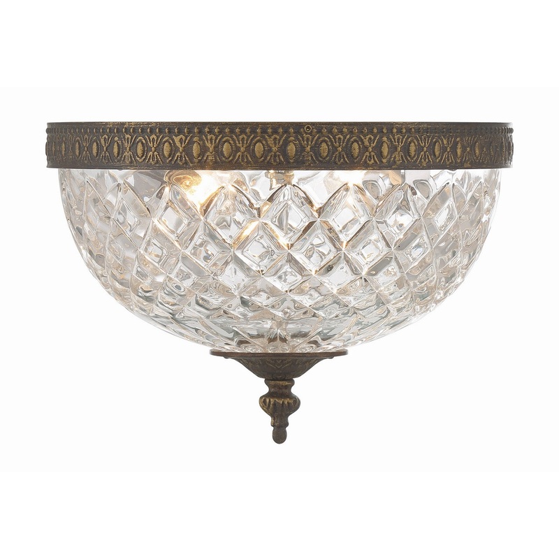 Crystorama 117-10-EB Ceiling Mount Two Light Flush Mount English Bronze