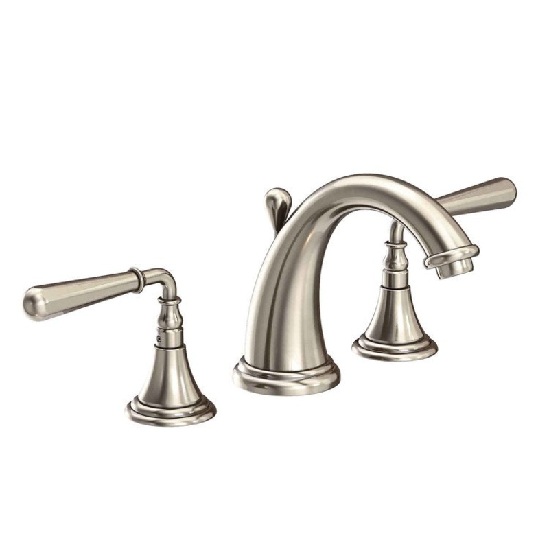 Lavatory Faucet Bevelle Widespread 8 to 20 Inch Spread 2 Lever ADA Antique Nickel 1.2 Gallons per Minute Brass Spout Height 4-1/8 Inch