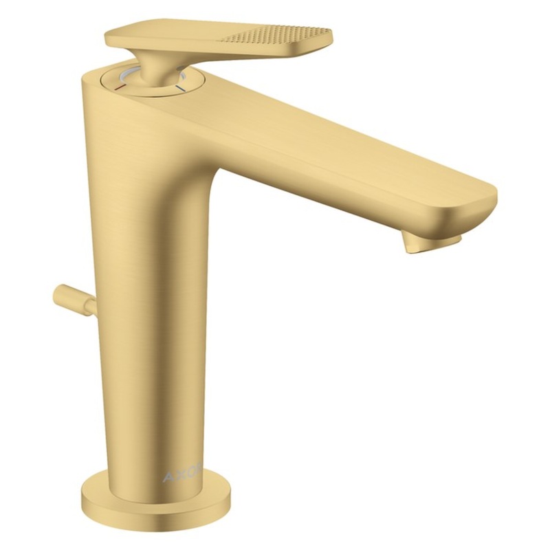 Lavatory Faucet Citterio C 125 1 Lever Cubic Cut ADA WaterSense Brushed Gold Optic 1.2 Gallons per Minute Deck Mount Pop-Up 1 Hole CoolStart EcoRight AirPower Comfort Zone