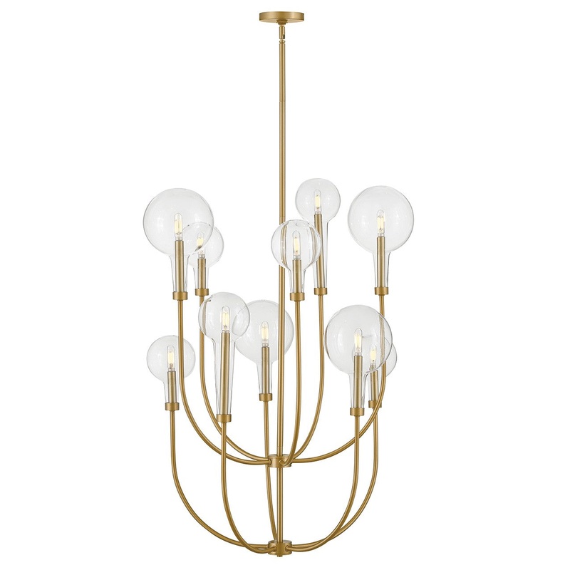 LED Chandelier from the Alchemy Collection in Lacquered Brass Finish by Hinkley