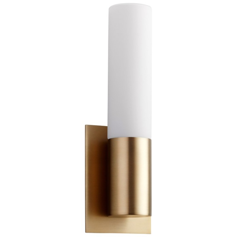 Magneta Single-Light LED Wall Sconce with Glass Shade – Aged Brass