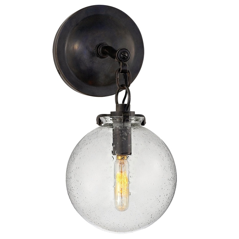 One Light Wall Sconce from the Katie Globe Collection in Bronze Finish by Visual Comfort Signature