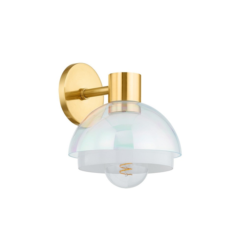 One Light Wall Sconce from the Modena Collection in Aged Brass Finish by Mitzi