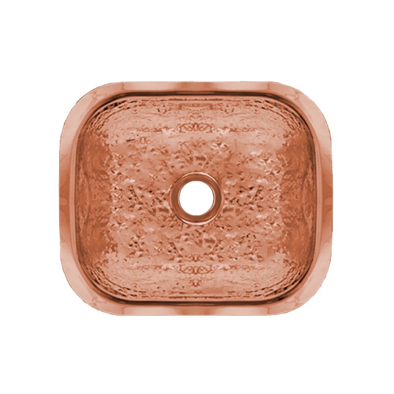 Rectangular Undermount Entertainment/Prep Sink with a Hammered Texture Surface