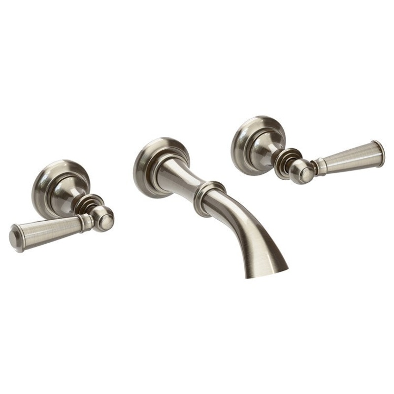 Sutton Two Handle Wall-Mount Bathroom Faucet with Lever Handles – Antique Nickel
