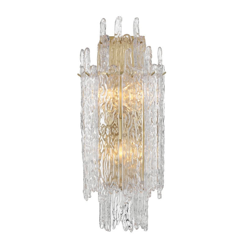 Three Light Wall Sconce from the Ackerly Collection in Aged Brass Finish by Crystorama