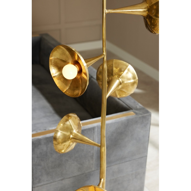 Arteriors PFI07 Coltrane Five Light Floor Lamp Antique Brass