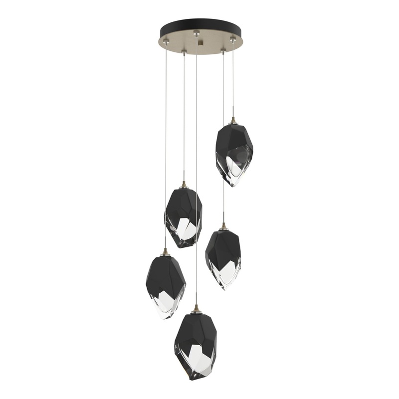 Chrysalis 5-Light Large Crystal Pendant Soft Gold Black Crystal (BP)