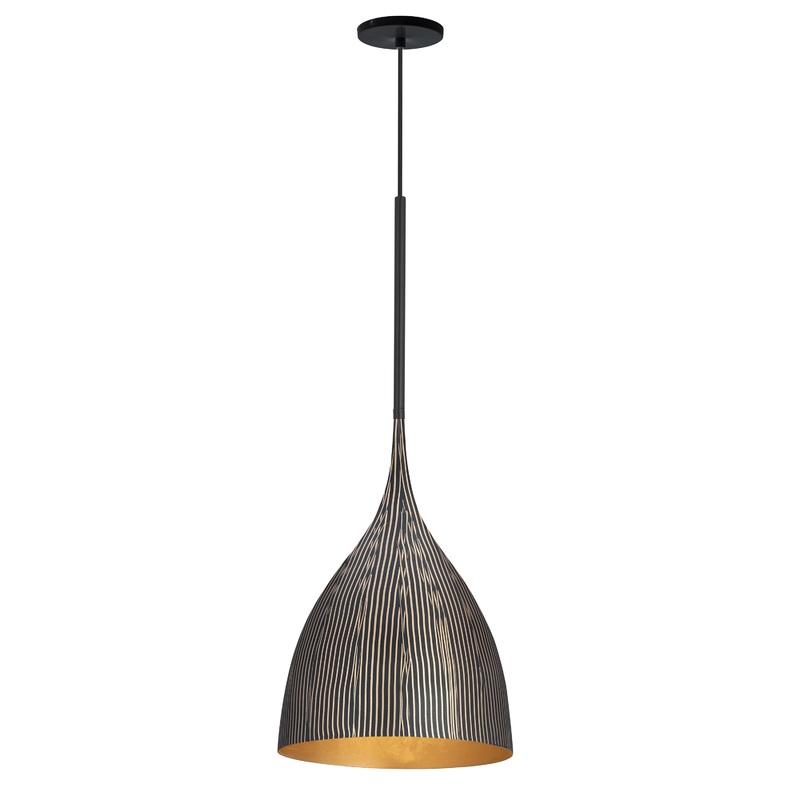 Fleur Small 1-Light Pendant Black / Gold