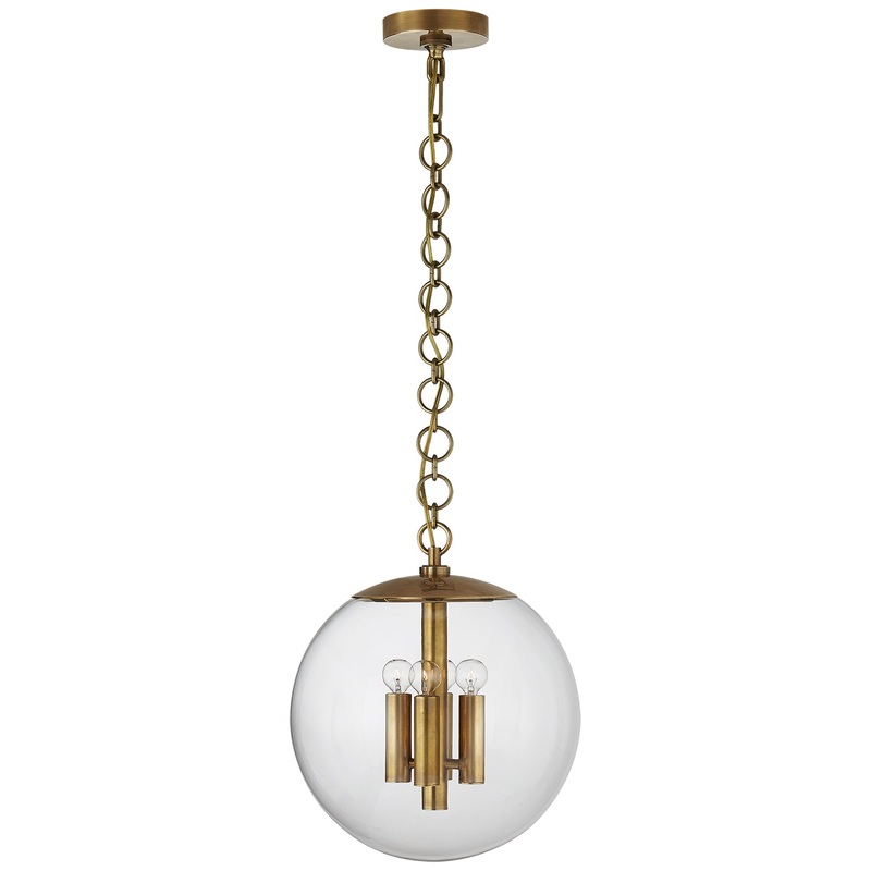 Four Light Pendant from the Turenne Collection in Hand-Rubbed Antique Brass Finish by Visual Comfort Signature