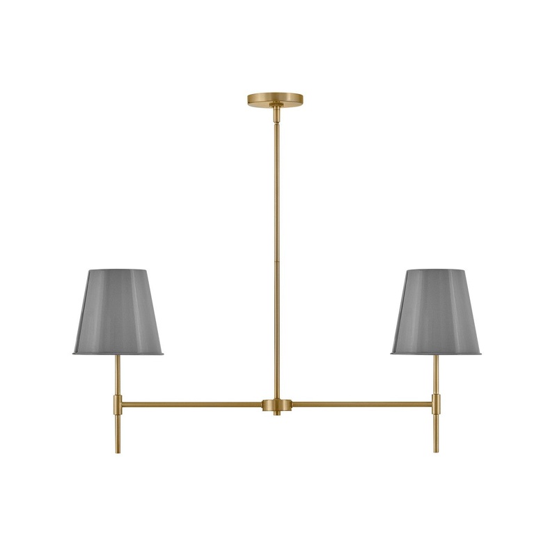 LED Linear Chandelier from the Blake Collection in Lacquered Brass Finish by Lark