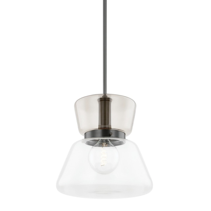 One Light Pendant from the Elodie Collection in True Bronze Finish by Mitzi