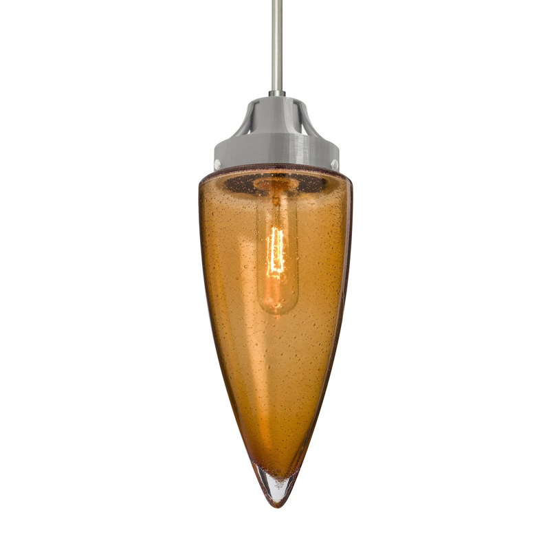 One Light Pendant from the Sulu Collection in Satin Nickel Finish by Besa