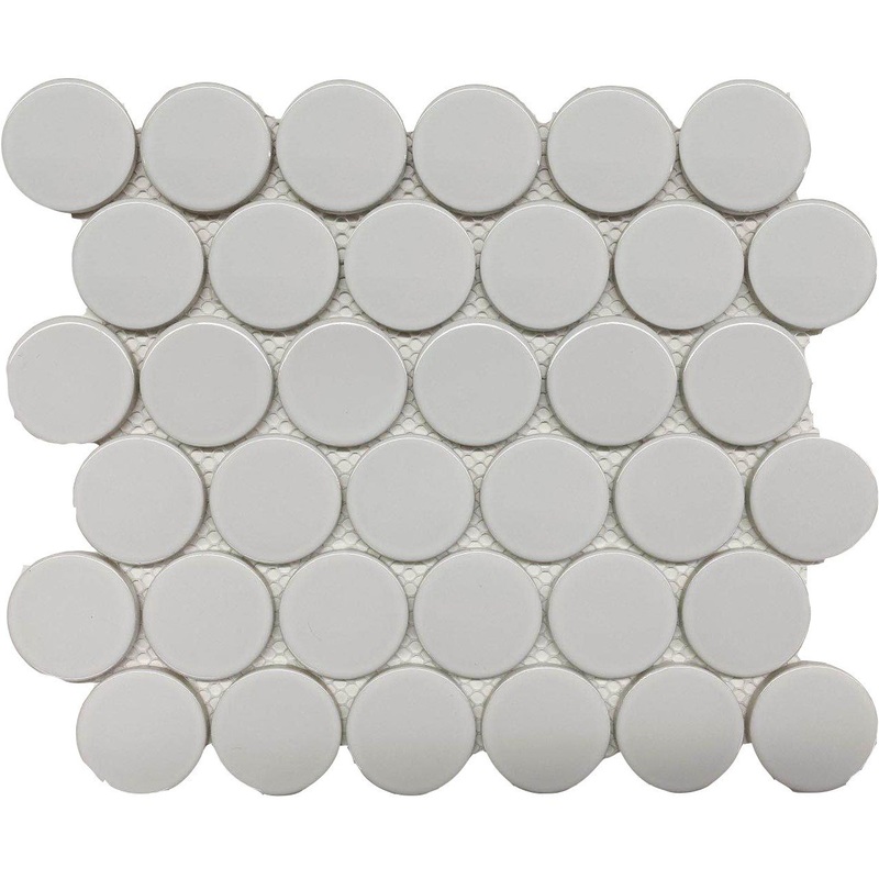 Roca Tile Usa Inc United States Ceramic Tile Cc Mosaics Plus+ Ii Bright White 2 Inch Dot Porcelain Mosaics. Ufcc161-12Mt 1 Sheet = .87 Sq. Ft.