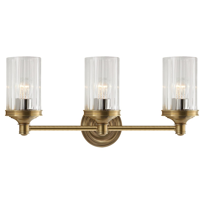 Three Light Wall Sconce from the Ava Collection in Hand-Rubbed Antique Brass Finish by Visual Comfort Signature