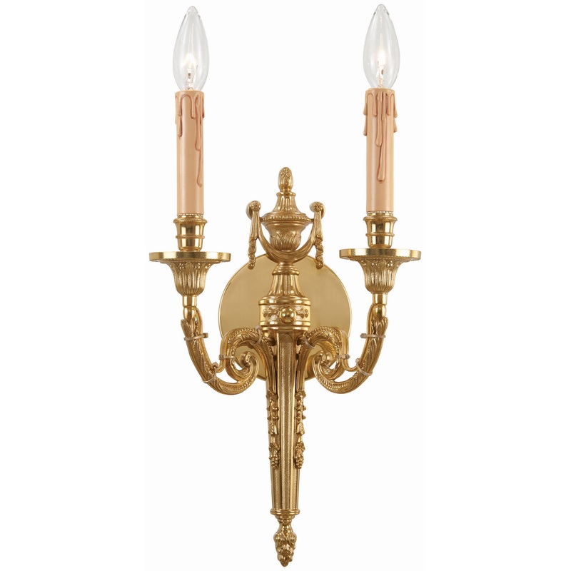 Two Light Wall Sconce from the Metropolitan Collection in French Gold Finish by Metropolitan