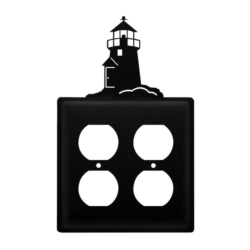 Village Wrought Iron EOO-10 Double Lighthouse Double Outlet Cover