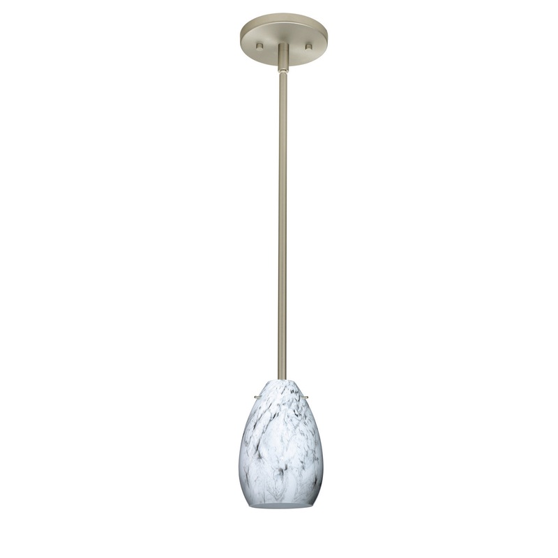 Besa 1TT-1713MG-HAL-SN Pera One Light Pendant Satin Nickel (Discontinued)