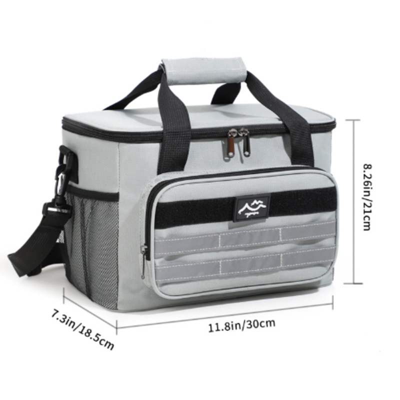 Grey Versatile Large-Capacity Picnic Insulated Bag – Detachable Shoulder Strap & Ice Pack