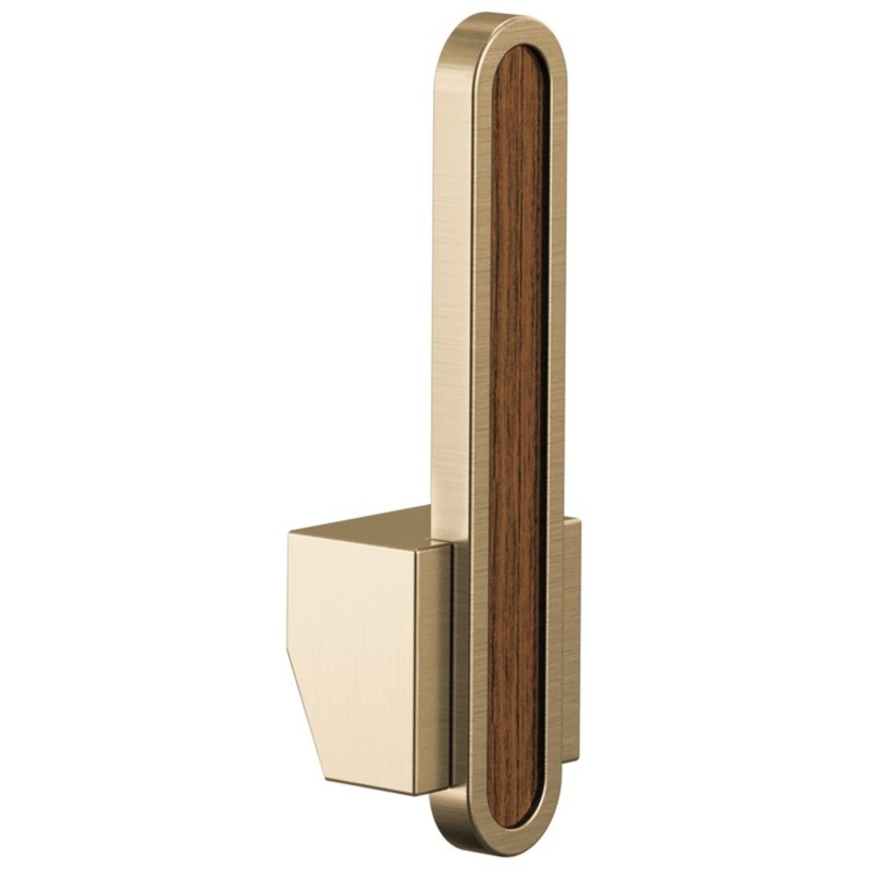 Handle Kit Frank Lloyd Wright Zinc 1 Arc Lever Brilliance Luxe Gold/Wood Inlay ADA for Pull Down Kitchen Faucet