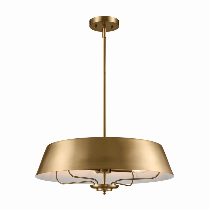 Kichler 52543BNB Four Light Pendant/Semi Flush, Brushed Natural Brass