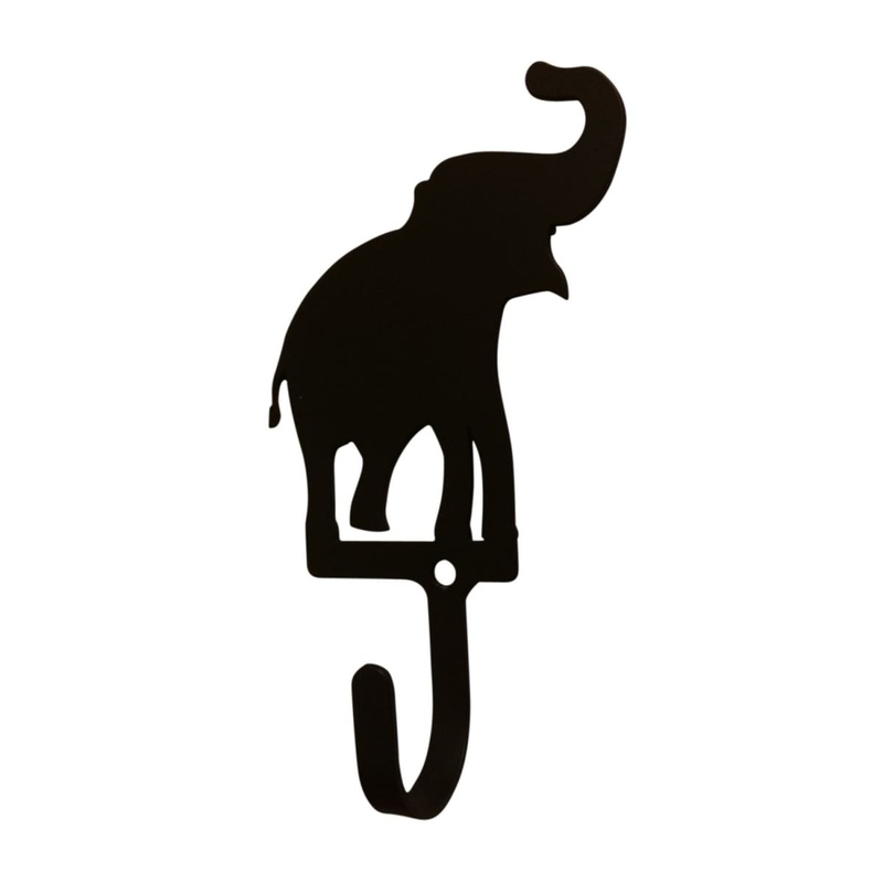 Village Wrought Iron WH-112-S Elephant Wall Hook Small