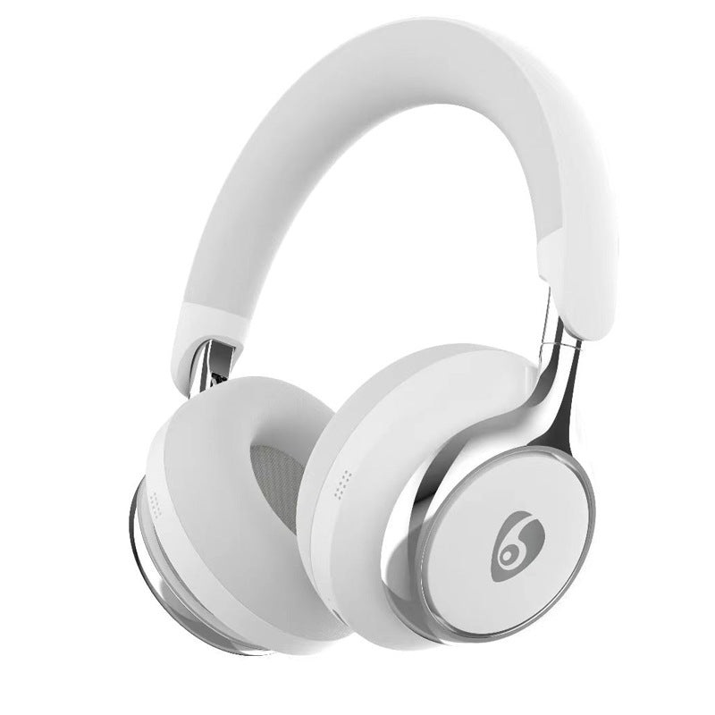 White Premium Wireless ANC Headphones – Bluetooth 5.4, 32H Playtime, Foldable Over-Ear Design, Comfort Earpads for Travel & Gaming