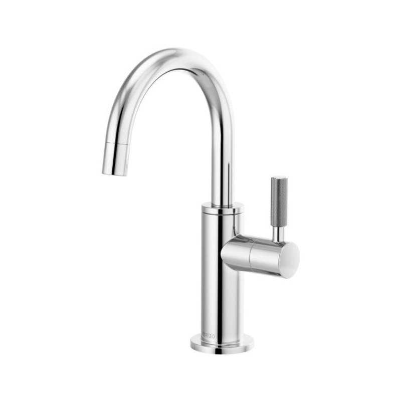 Beverage Faucet Litze Cold Water 1 Knurled Lever ADA Chrome Arc Spout 360 Degree Swivel