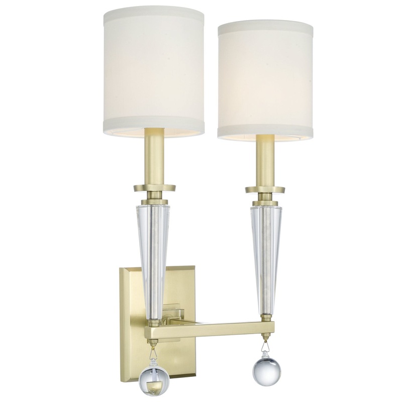 Crystorama 8102-AG Paxton Two Light Wall Sconce Aged Brass