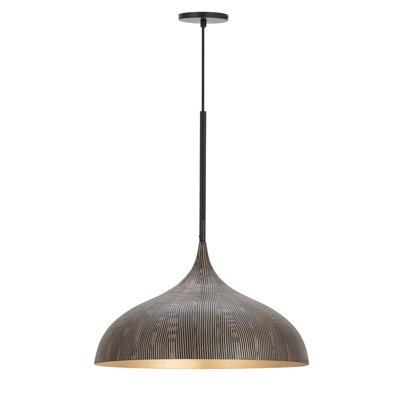 Fleur Large 1-Light Pendant Black / Gold