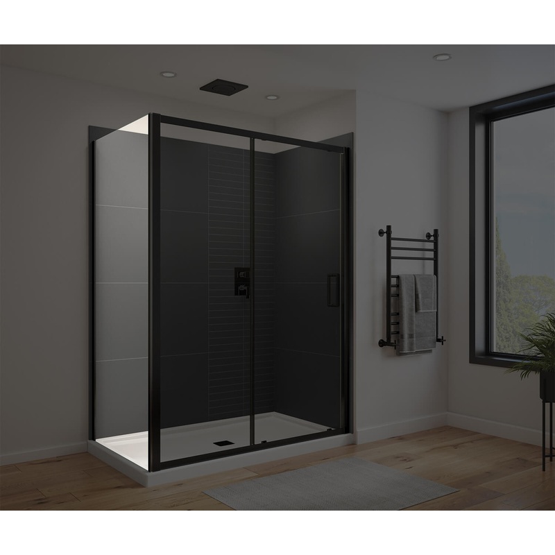 MAAX 135240-900-340-000 Connect Pro Return Panel for 36 in. Base with Clear glass in Matte Black
