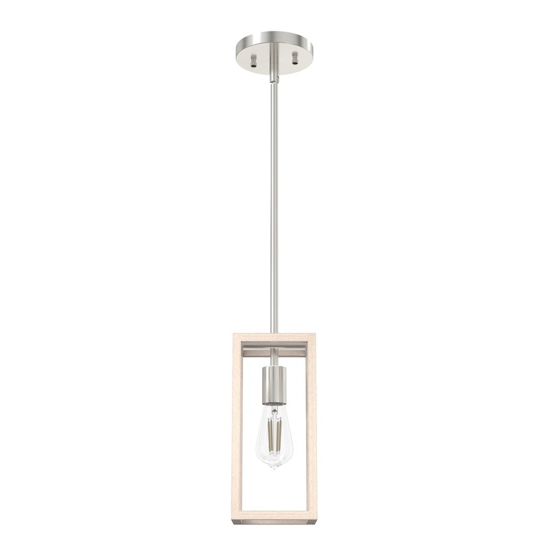 One Light Mini Pendant from the Squire Manor Collection in Brushed Nickel Finish by Hunter