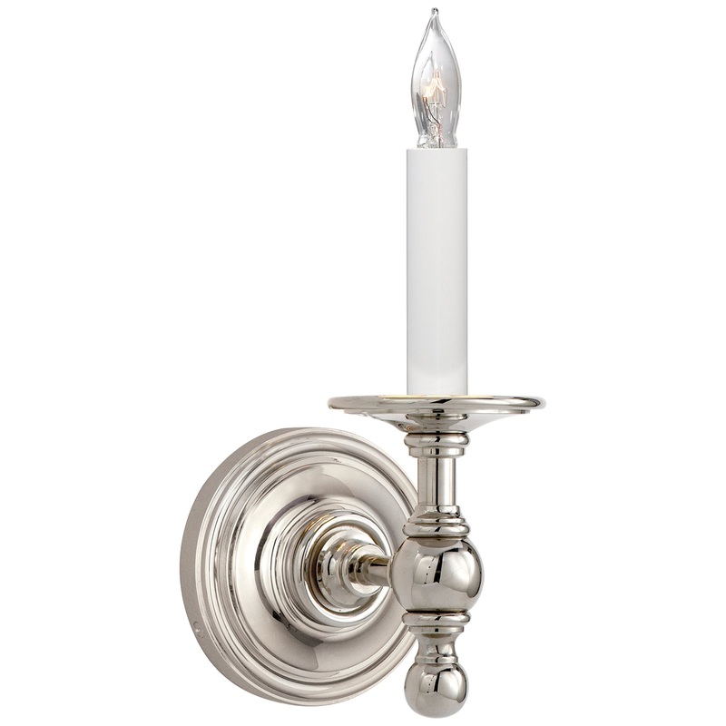 One Light Wall Sconce from the Classic Collection in Polished Nickel Finish by Visual Comfort Signature