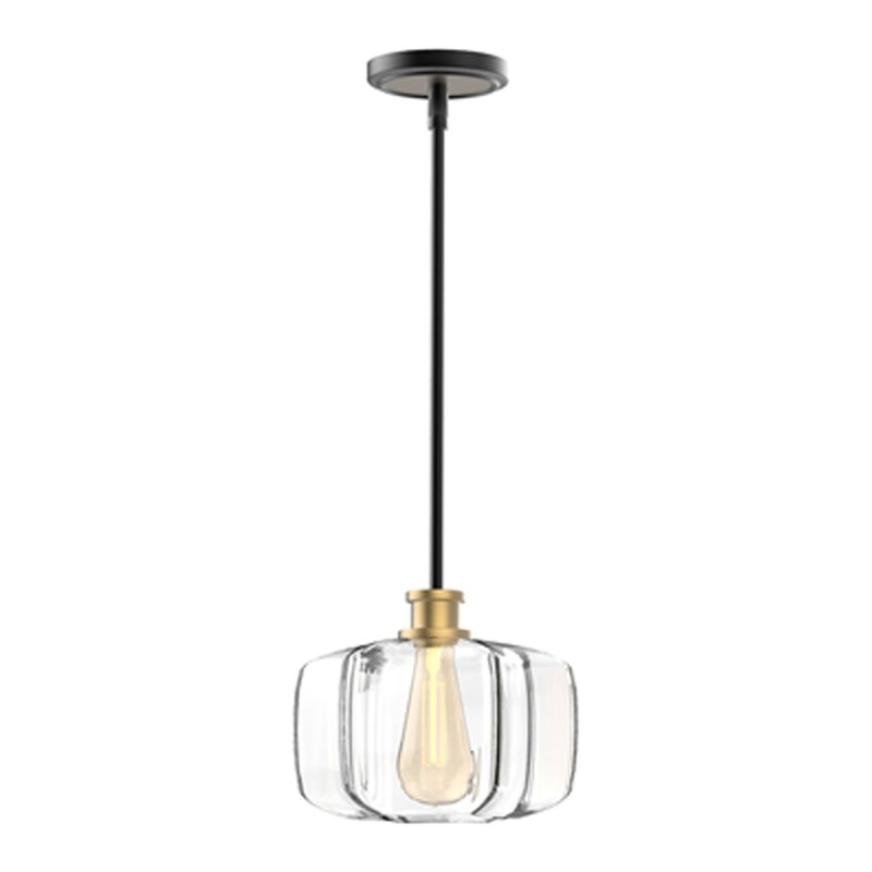 Oxley 1-Light Pendant Matte Black and Brass