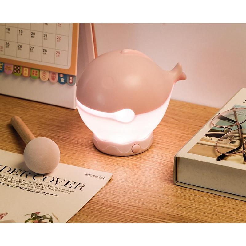 Portable rechargeable tapping control night light- 3-Level Dimmable Bedside Lamp(pink)