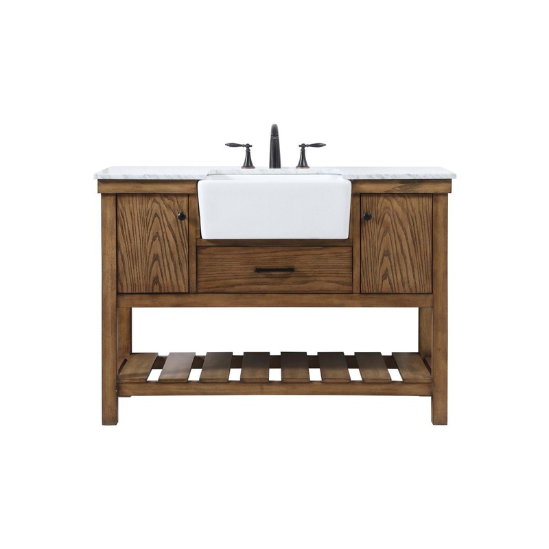 Single Bathroom Vanity from the Clement Collection in Driftwood Finish by Elegant Lighting
