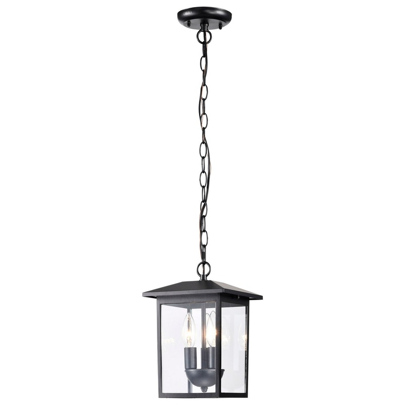 Three Light Outdoor Hanging Lantern from the Jamesport Collection in Matte Black Finish by Nuvo Lighting