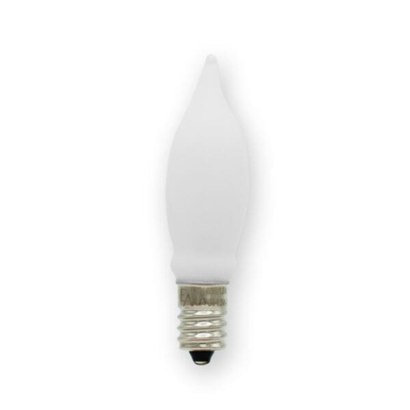 1.5W/E12 Dimmable Replacement Lamp, Candle Shape (C6) Filament Bulb W/ Porcleain White Lens, Input Voltage 120V Ac, 1.5W/95 Lumens, Cri>90, Cct 2200K LED Miniature Lamp by Emery Allen